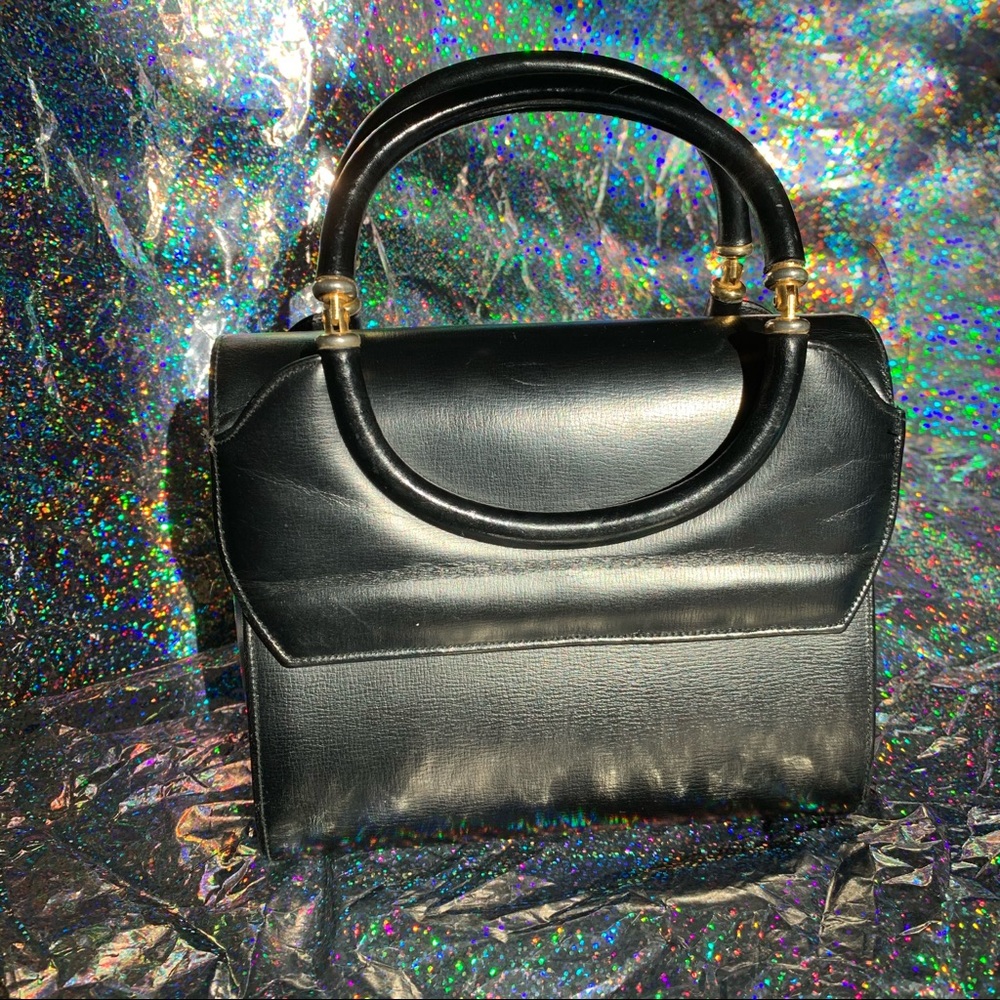 Mid Century 1950s / 1960s Black Handbag Purse